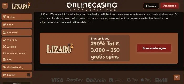 Lizaro casino login - De keuze: Lizaro Casino of een andere aanbieder?